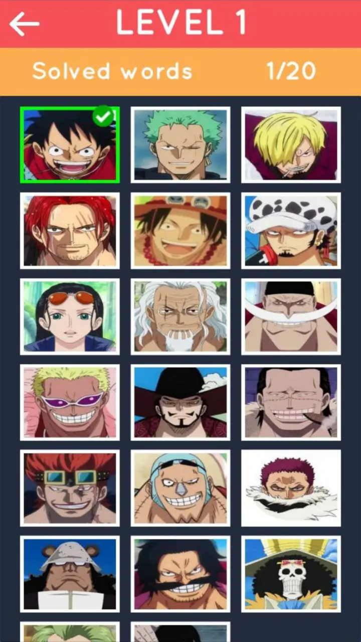 One Piece Guess Game screenshot