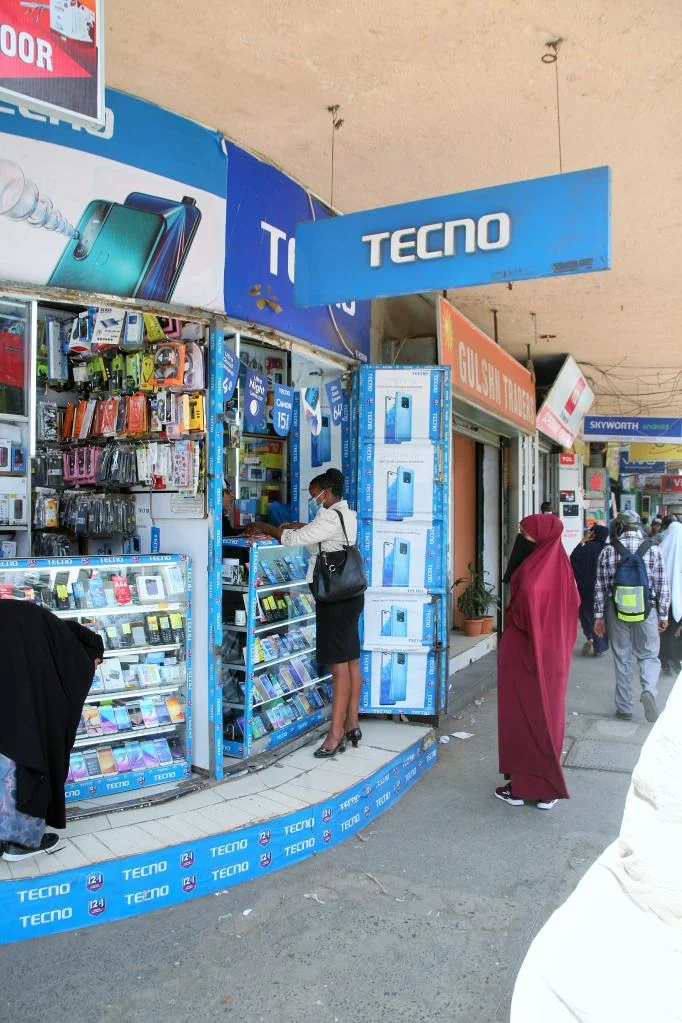 A Tecno-branded phone shop in Africa